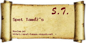 Spet Tamás névjegykártya